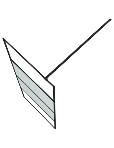 Parete Doccia Walk in Nera 80x195 cm Vetro Semi Smerigliato ESG