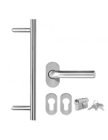 Porta d'Ingresso in Alluminio e PVC Bianco 100x210 cm