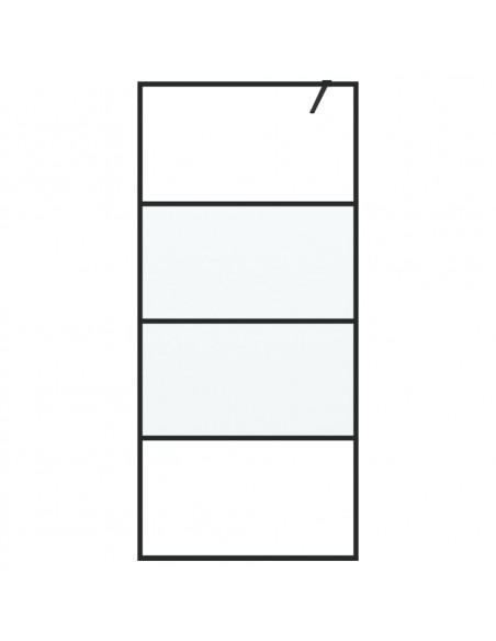 Parete Doccia Walk in Nera 90x195 cm Vetro Semi Smerigliato ESG
