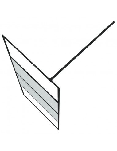 Parete Doccia Walk in Nera 90x195 cm Vetro Semi Smerigliato ESG
