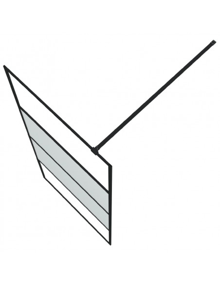 Parete Doccia Walk in Nera 90x195 cm Vetro Semi Smerigliato ESG