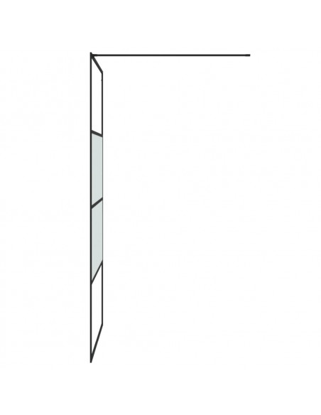 Parete Doccia Walk in Nera 100x195cm Vetro Semi Smerigliato ESG