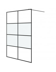 Parete Doccia Walk in Nera 140x195cm Vetro Semi Smerigliato ESG 2