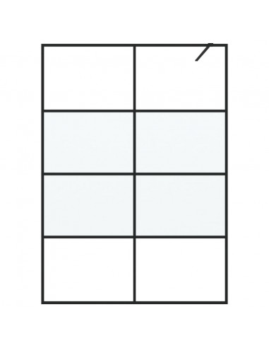 Parete Doccia Walk in Nera 140x195cm Vetro Semi Smerigliato ESG