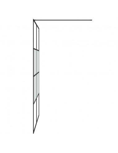Parete Doccia Walk in Nera 140x195cm Vetro Semi Smerigliato ESG