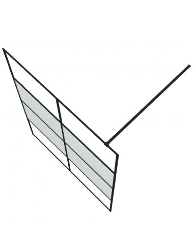 Parete Doccia Walk in Nera 140x195cm Vetro Semi Smerigliato ESG