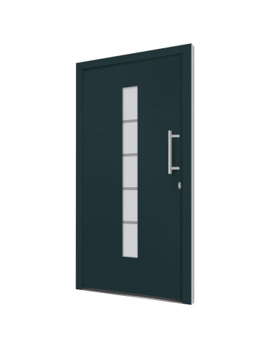 Porta d'Ingresso in Alluminio e PVC Antracite 100x210 cm