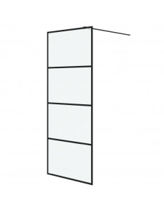 Parete Doccia Walk in Nera 80x195 cm Vetro Smerigliato ESG 2