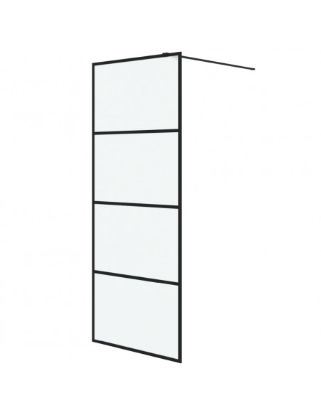 Parete Doccia Walk in Nera 80x195 cm Vetro Smerigliato ESG