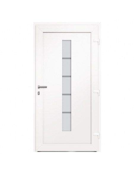 Porta d'Ingresso in Alluminio e PVC Antracite 100x210 cm