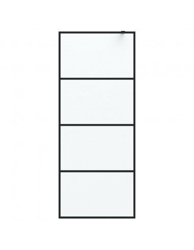 Parete Doccia Walk in Nera 80x195 cm Vetro Smerigliato ESG