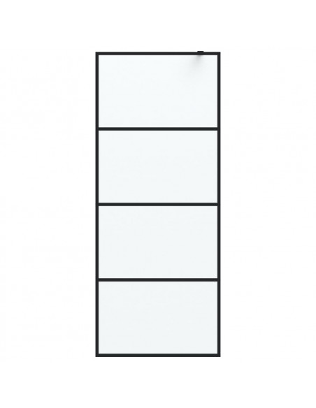 Parete Doccia Walk in Nera 80x195 cm Vetro Smerigliato ESG