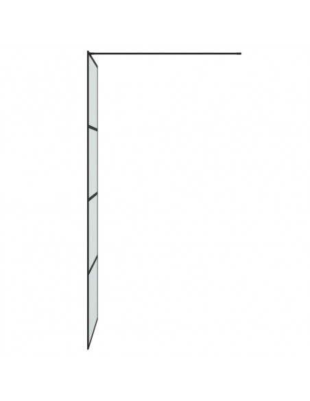 Parete Doccia Walk in Nera 80x195 cm Vetro Smerigliato ESG