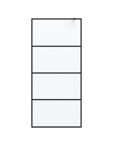 Parete Doccia Walk in Nera 90x195 cm Vetro Smerigliato ESG
