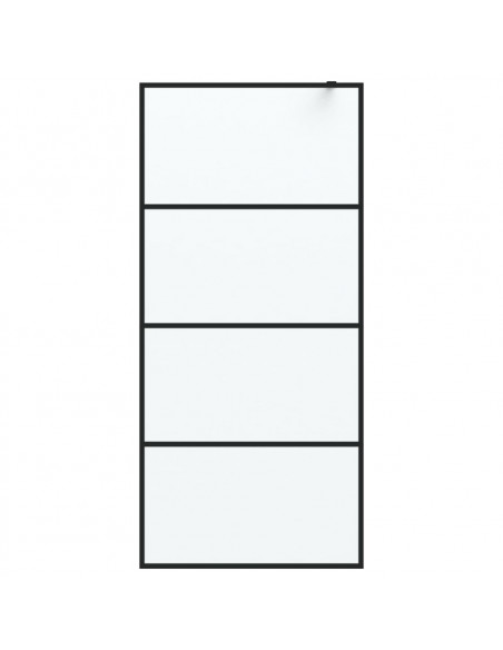 Parete Doccia Walk in Nera 90x195 cm Vetro Smerigliato ESG