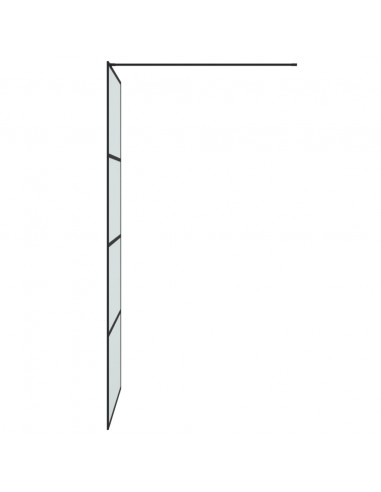 Parete Doccia Walk in Nera 90x195 cm Vetro Smerigliato ESG