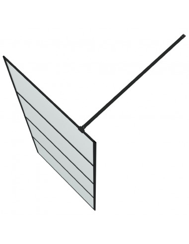 Parete Doccia Walk in Nera 90x195 cm Vetro Smerigliato ESG