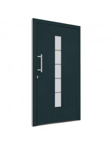 Porta d'Ingresso in Alluminio e PVC Antracite 100x210 cm