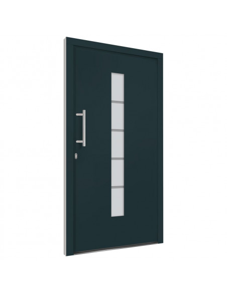 Porta d'Ingresso in Alluminio e PVC Antracite 100x210 cm