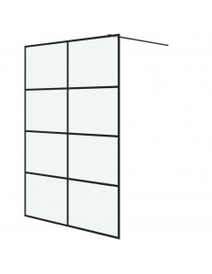 Parete Doccia Walk in Nera 140x195 cm Vetro Smerigliato ESG 2