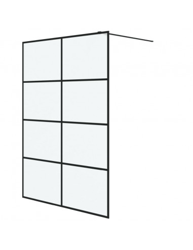 Parete Doccia Walk in Nera 140x195 cm Vetro Smerigliato ESG