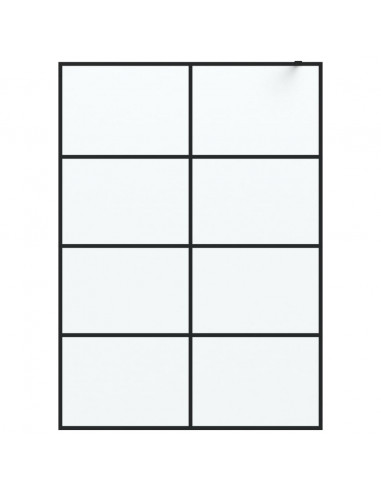 Parete Doccia Walk in Nera 140x195 cm Vetro Smerigliato ESG