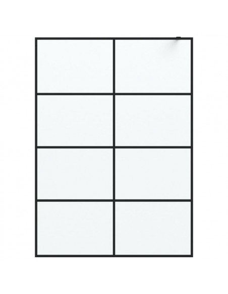 Parete Doccia Walk in Nera 140x195 cm Vetro Smerigliato ESG