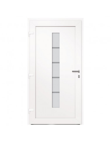 Porta d'Ingresso in Alluminio e PVC Antracite 100x210 cm