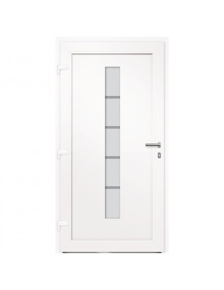 Porta d'Ingresso in Alluminio e PVC Antracite 100x210 cm