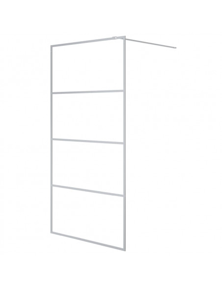 Parete Doccia Walk in Argento 100x195 cm Vetro Trasparente ESG