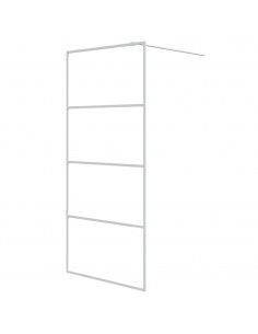 Parete Doccia Walk in Bianca 90x195 cm Vetro Trasparente ESG 2