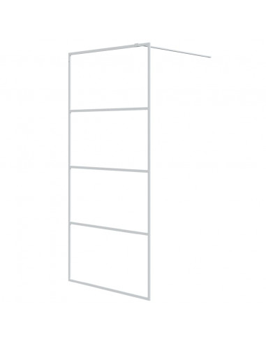 Parete Doccia Walk in Bianca 90x195 cm Vetro Trasparente ESG