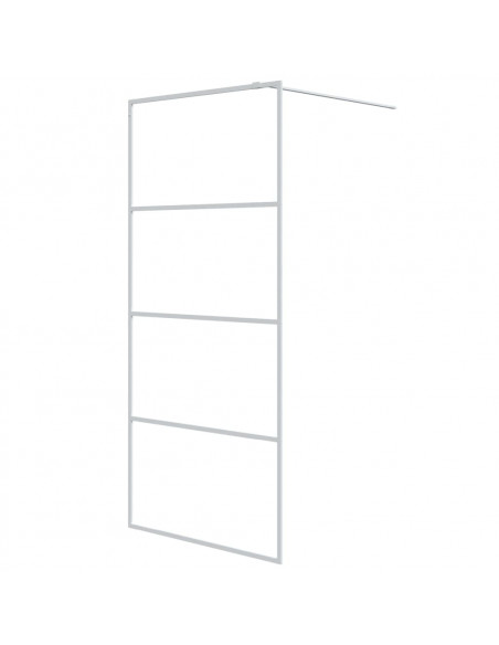Parete Doccia Walk in Bianca 90x195 cm Vetro Trasparente ESG