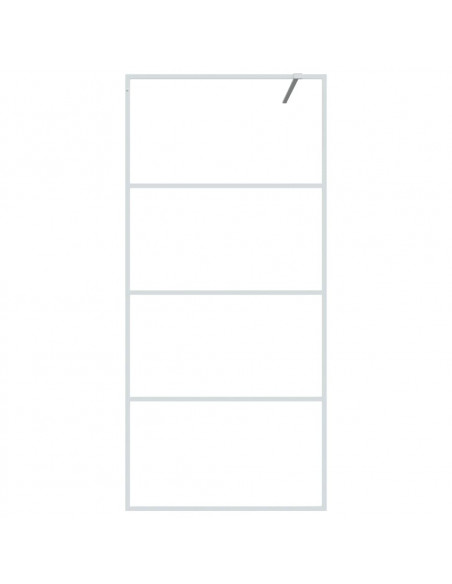 Parete Doccia Walk in Bianca 90x195 cm Vetro Trasparente ESG