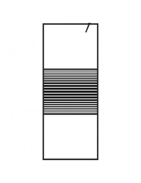 Parete Doccia Walk in Nera 80x195 cm in Vetro Trasparente ESG
