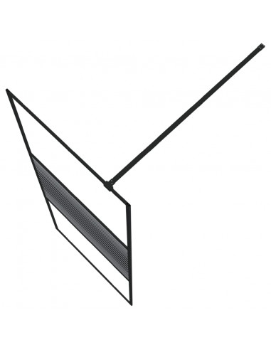 Parete Doccia Walk in Nera 80x195 cm in Vetro Trasparente ESG