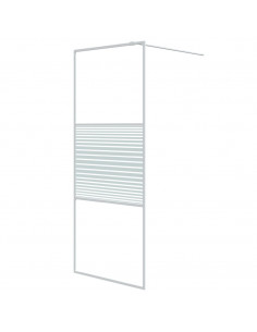 Parete Doccia Walk in Bianca 80x195 cm Vetro Trasparente ESG 2
