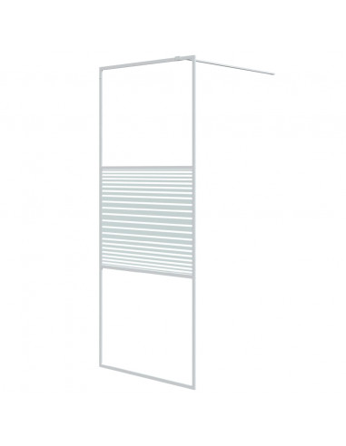 Parete Doccia Walk in Bianca 80x195 cm Vetro Trasparente ESG