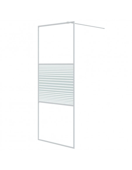 Parete Doccia Walk in Bianca 80x195 cm Vetro Trasparente ESG
