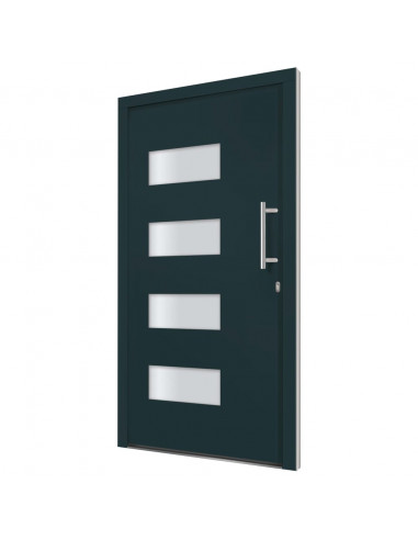 Porta d'Ingresso in Alluminio e PVC Antracite 100x210 cm