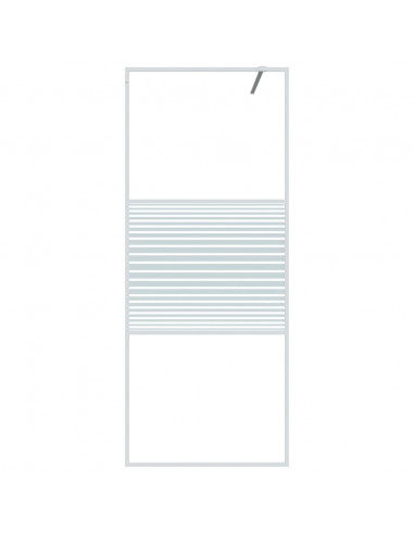 Parete Doccia Walk in Bianca 80x195 cm Vetro Trasparente ESG
