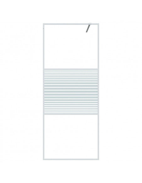 Parete Doccia Walk in Bianca 80x195 cm Vetro Trasparente ESG