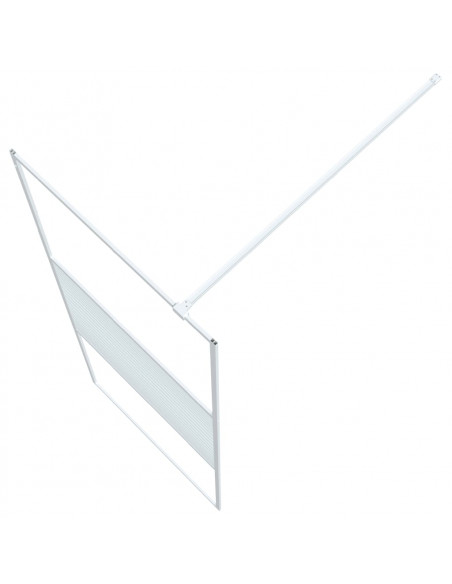Parete Doccia Walk in Bianca 80x195 cm Vetro Trasparente ESG