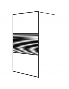 Parete Doccia Walk in Nero 115x195 cm Vetro Trasparente ESG 2