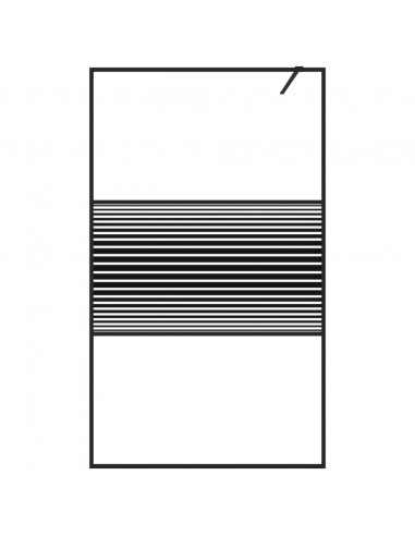 Parete Doccia Walk in Nero 115x195 cm Vetro Trasparente ESG