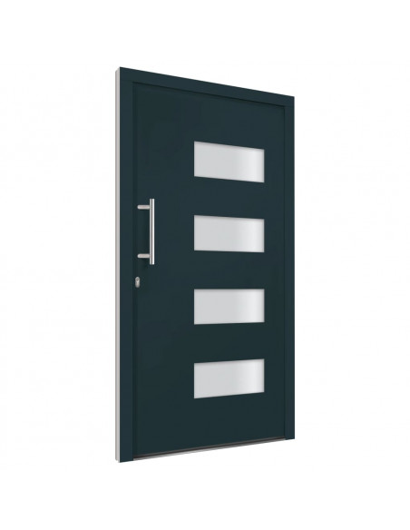 Porta d'Ingresso in Alluminio e PVC Antracite 100x200 cm