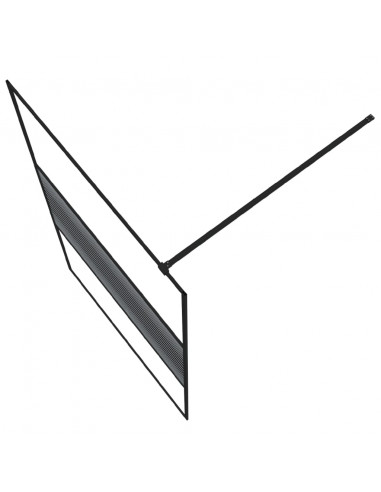 Parete Doccia Walk in Nero 115x195 cm Vetro Trasparente ESG