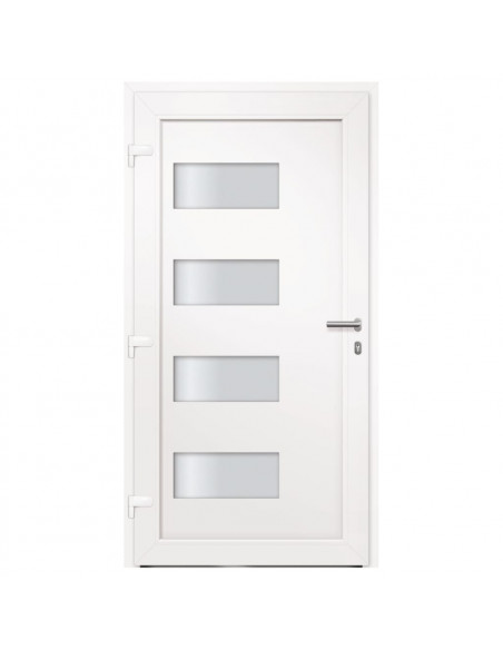 Porta d'Ingresso in Alluminio e PVC Antracite 110x210 cm