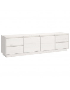 Mobile Porta TV Bianco 176x37x47,5 cm in Legno Massello di Pino 2