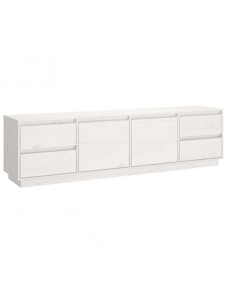 Mobile Porta TV Bianco 176x37x47,5 cm in Legno Massello di Pino